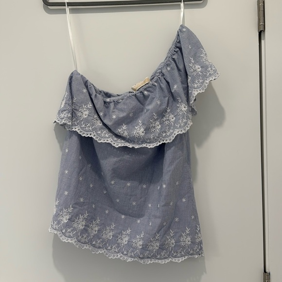 Michael Kors Cream Asymmetrical Ruffled Blouse - Picture 4 of 6